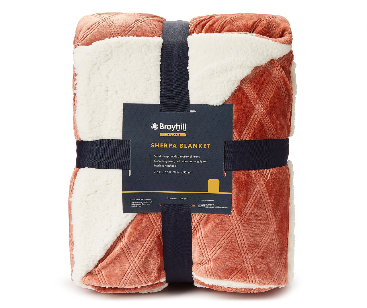 Broyhill Legacy Rust Queen Sherpa Blanket Big Lots