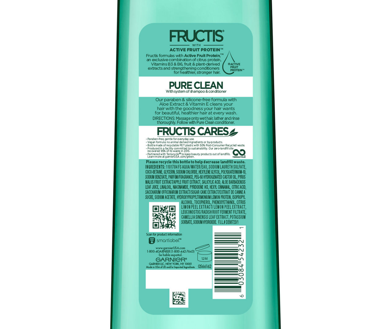 Fructis Garnier Clean Garnier Pure 22 Fructis Shampoo, Big E Vitamin Extract, Fortifying oz. | fl. and With Aloe Lots