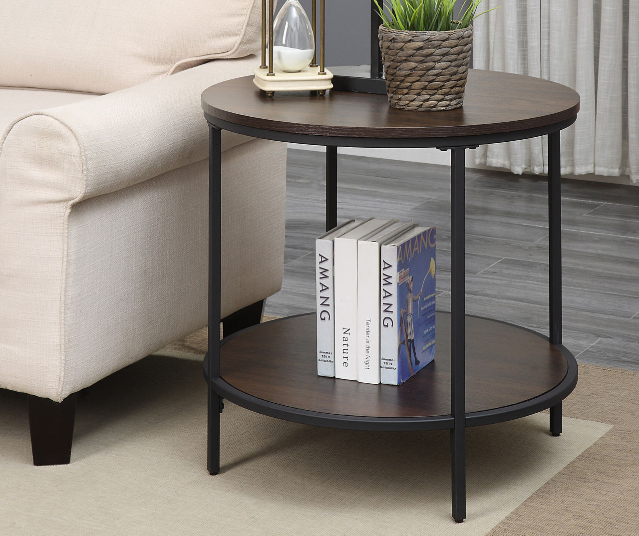 Dark walnut deals end table