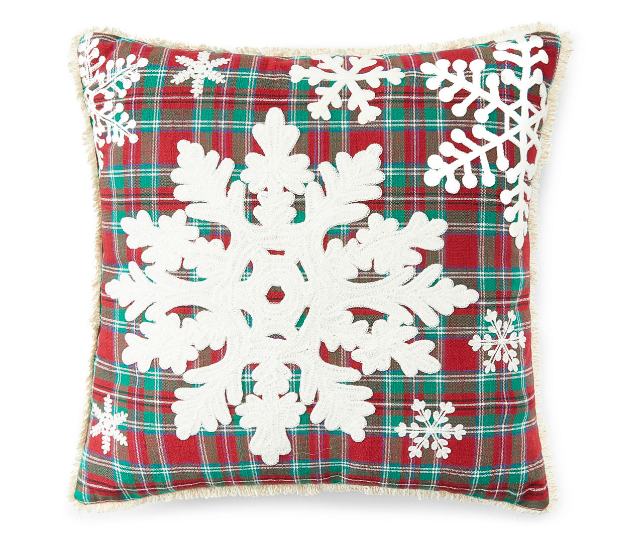 Winter Wonder Lane Snowflake Plaid Throw Pillow | Big Lots