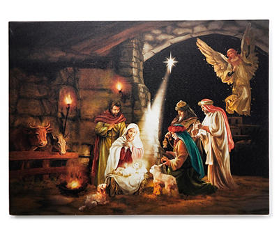 LED & Sound Nativity Scene Canvas