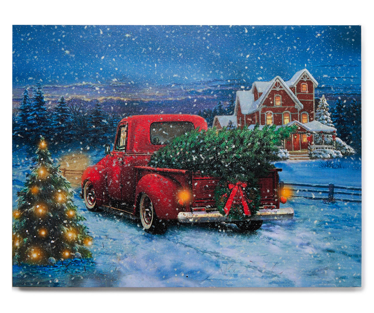 Winter Wonder Lane LED & Sound Winter Truck Scene Canvas | Big Lots