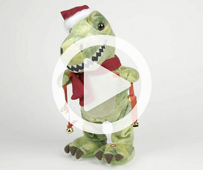 12" Twisting Christmas T-Rex Animated Plush