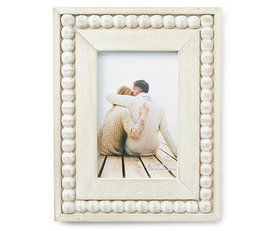 Tan Beaded Picture Frame, (4