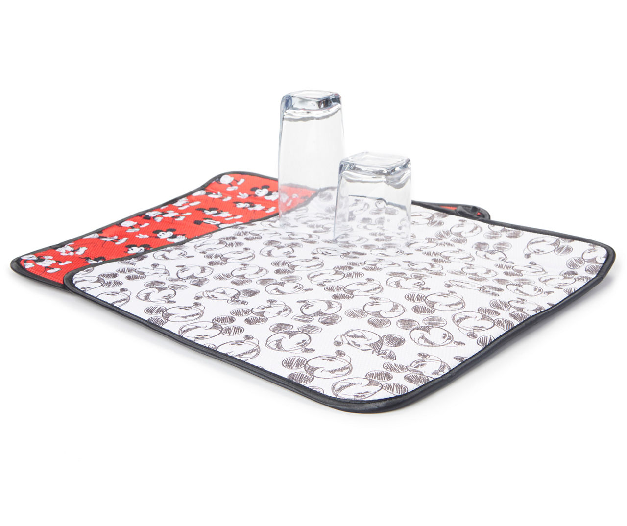 Disney Microfiber Dish Drying Mat and Rack, Mickey/Minnie Kissing 