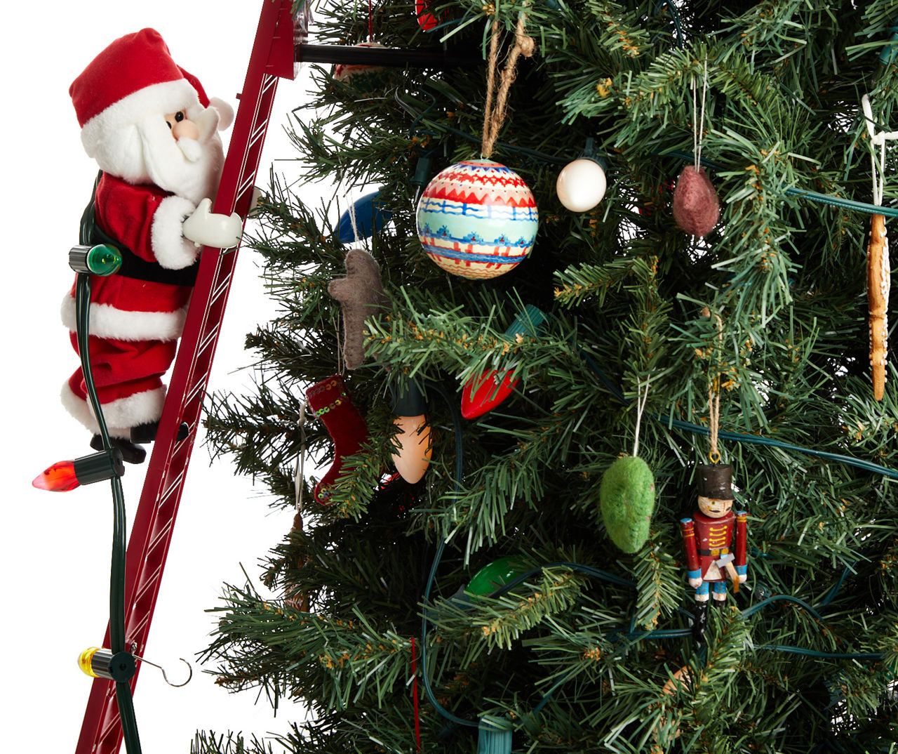 20.1 Electric Lighted Animated Santa Flying Around Tree Christmas