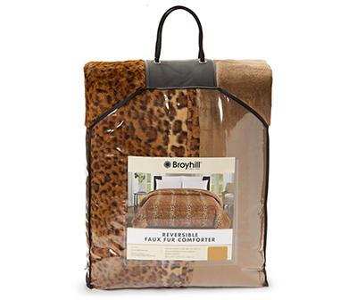 Leopard Print Reversible Faux Fur Full/Queen Comforter