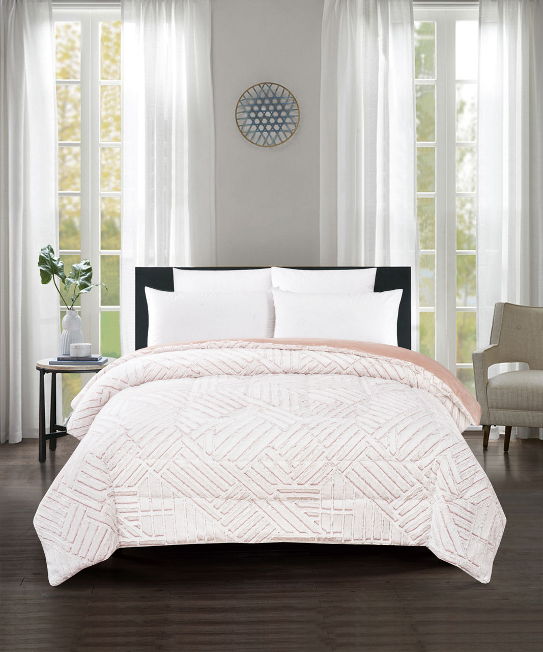 Broyhill Pink Reversible Faux Fur Comforter Big Lots