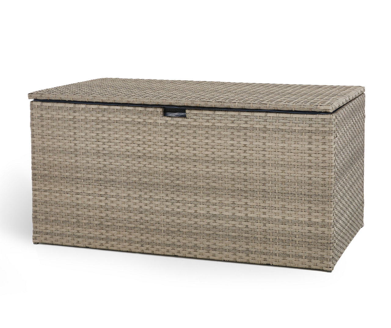 Glitzhome Gray 140-Gallon Wicker Storage Deck Box
