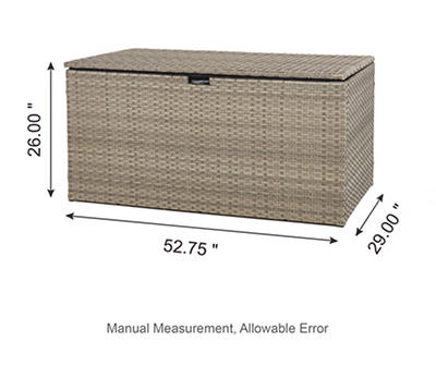 Gray 140-Gallon All-Weather Wicker Storage Deck Box 