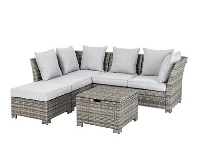 All-Weather Wicker 6-Piece Cushioned Patio Modular Seating Set