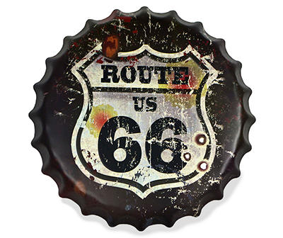 "Route 66" Bottle Cap Decor