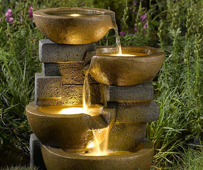LED Pots 4-Tier Water Fountain