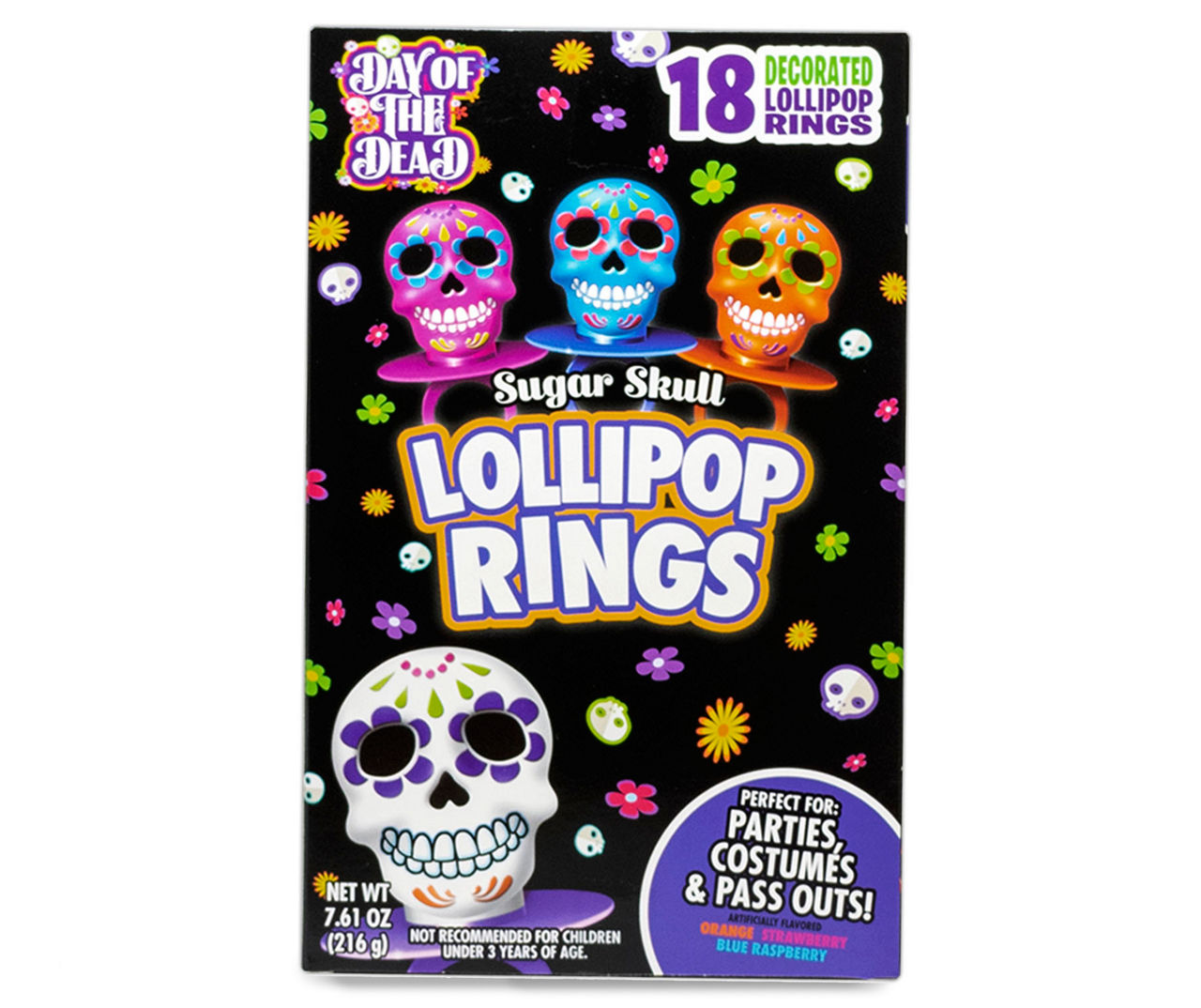 Flix Candy Day of the Dead Lollipop Rings, 18Count Big Lots