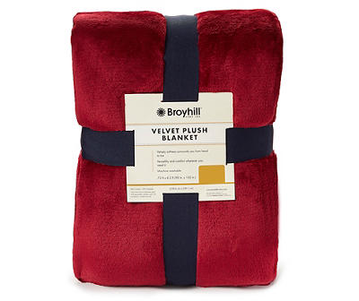 Broyhill Deep Red Velvet Plush Blanket