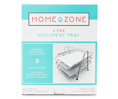 Gray 3-Tier Document Tray