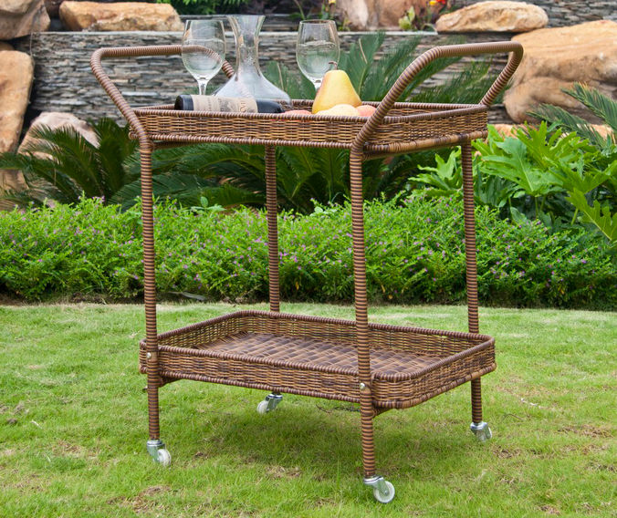 AllWeather Wicker Serving Cart Big Lots