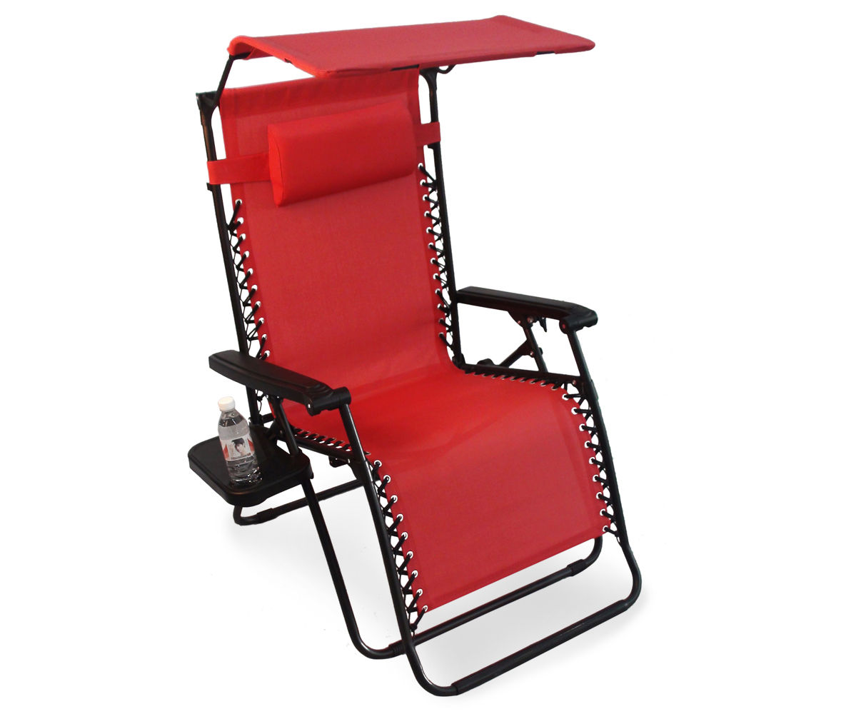 O/S GRAVITY CHAIR W SUNSHADE RED