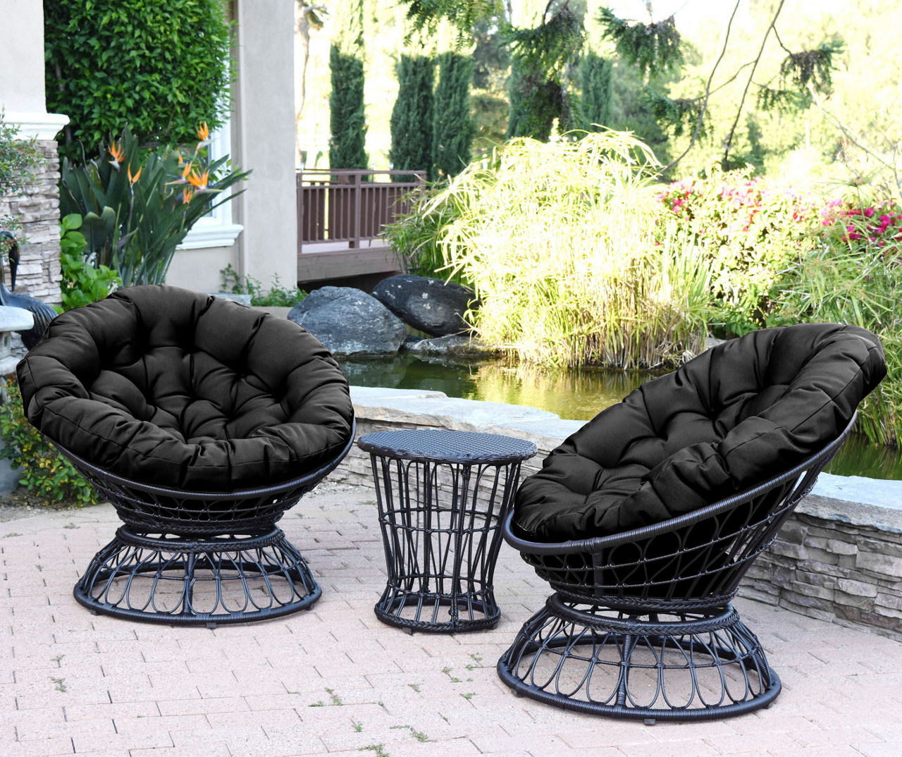 Black on sale papasan cushion