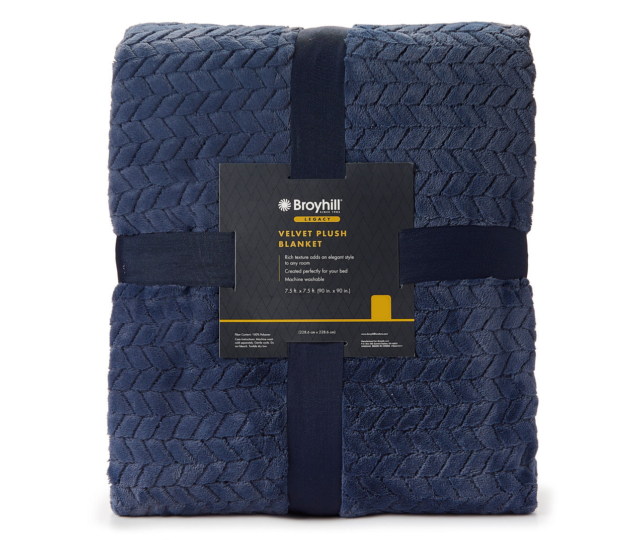 Broyhill Legacy Denim Blue Velvet King Blanket Big Lots