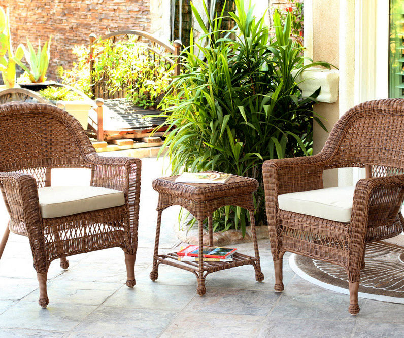 Wicker patio discount set 3 piece