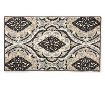 Gray Medallion Accent Rug, (30
