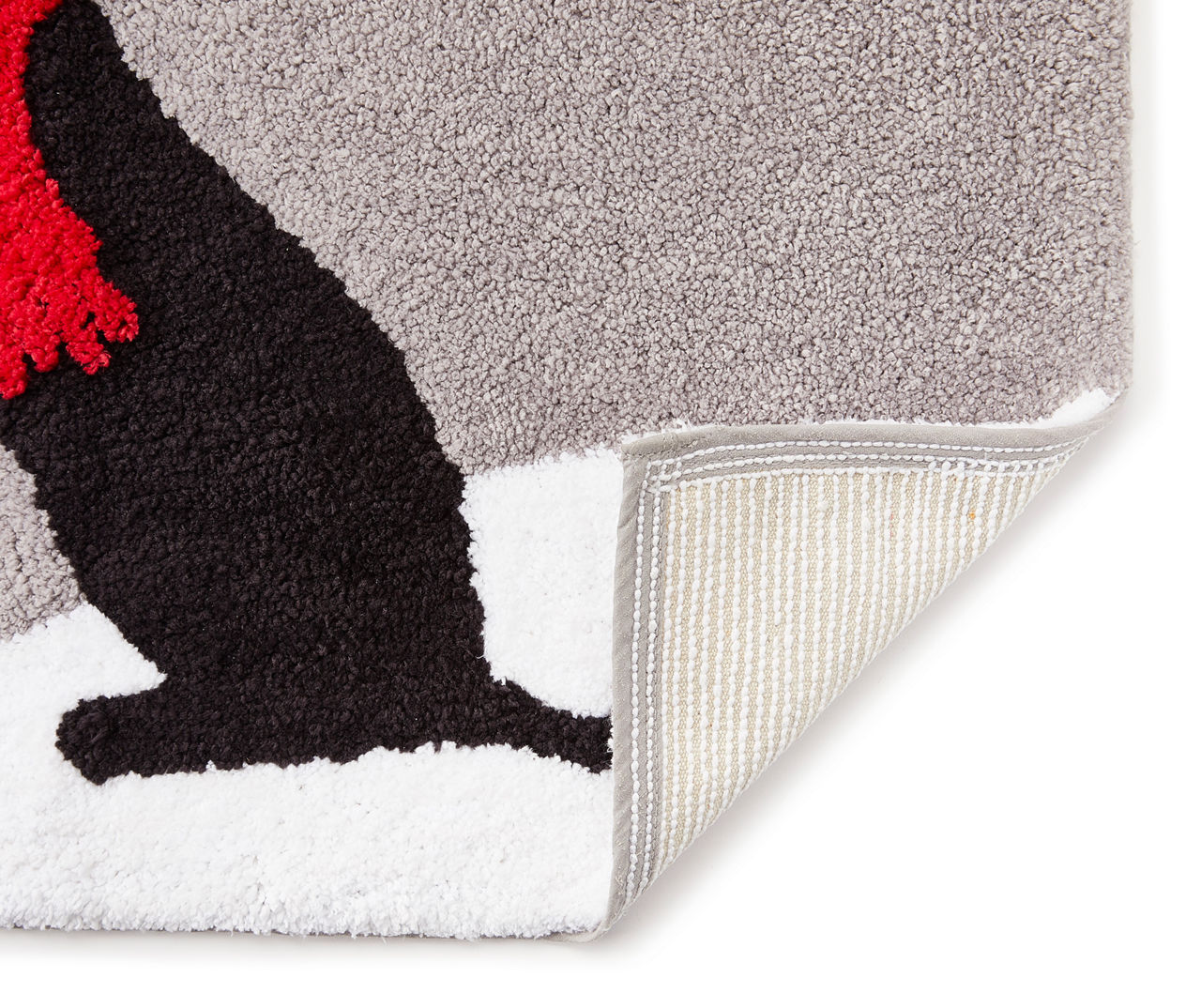 Red & Brown Santa Dog Bath Rug