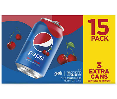 Pepsi Wild Cherry Flavor 12 Fl Oz 15 Count Can