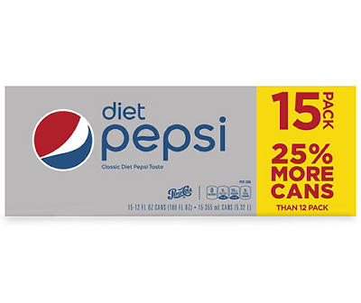Diet Pepsi 12 Fl Oz 15 Count Can