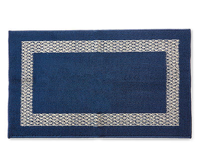 Double Border Navy Accent Rug, (27" x 45")