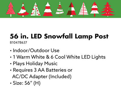 56IN LED SNOWFALL LAMPPOST