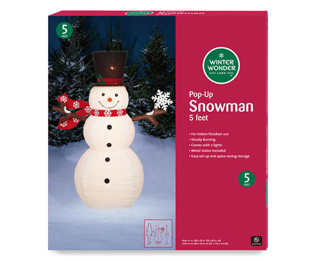 Winter Wonder Lane 5\' Light-Up Snowman | Big Lots