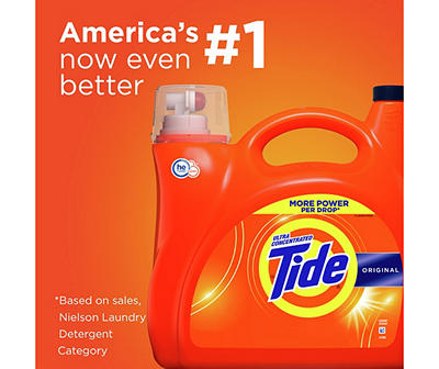 Tide Liquid Laundry Detergent, Original, 96 loads, 138 fl oz, HE Compatible