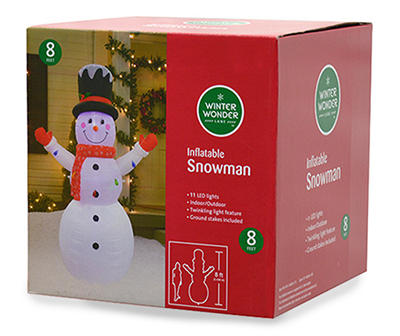 8' Inflatable LED Snowman