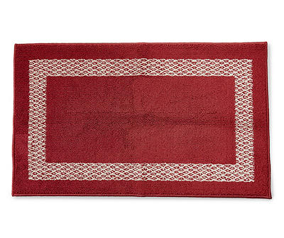 Double Border Red Accent Rug, (27" x 45")