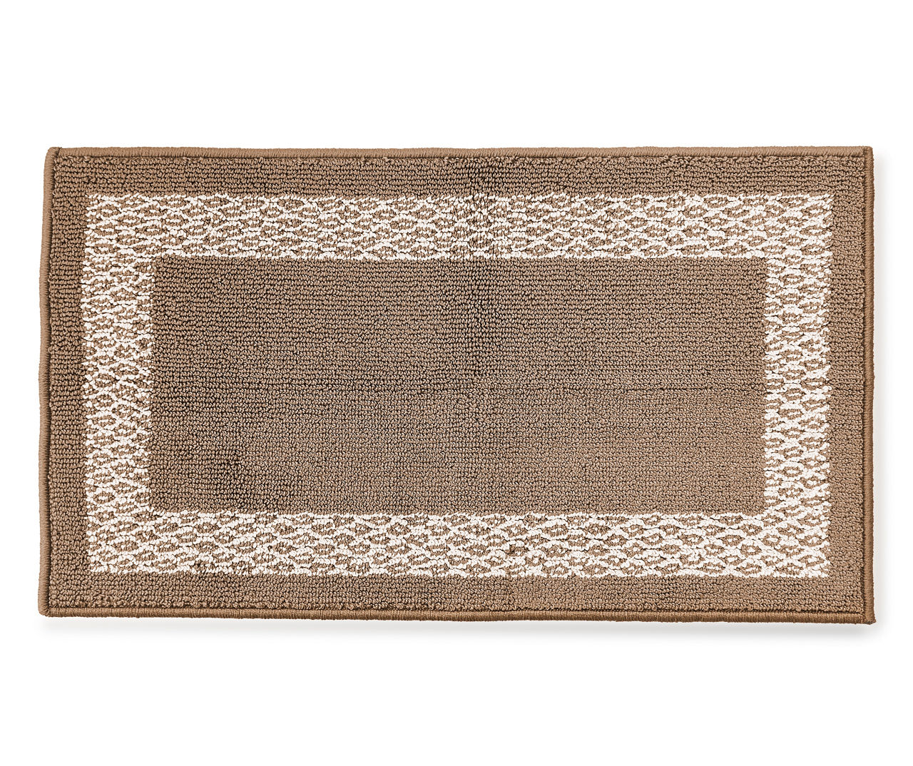 Double Border Brown Accent Rug, (20