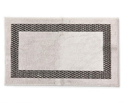 Double Border Light Gray Accent Rug, (27
