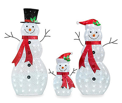 LED 3-Piece Snowman Family Set