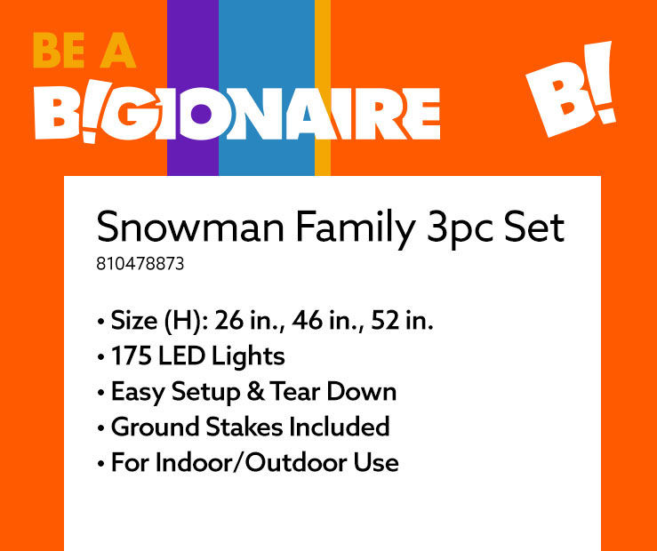 LED 3-Piece Snowman Family Set