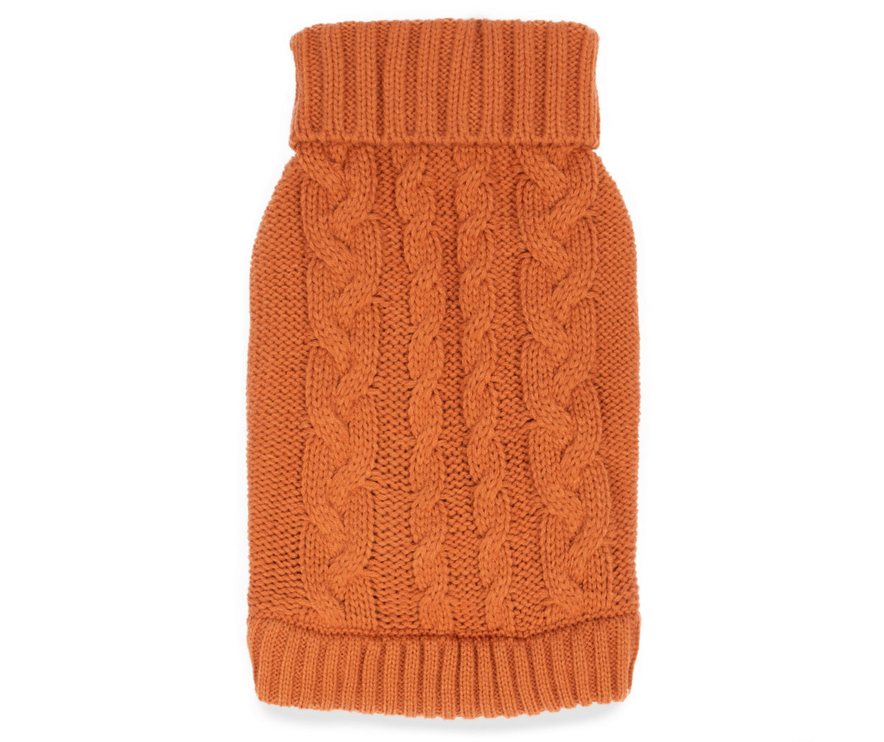 Pet X-Large Rust Chunky Cable Knit Sweater