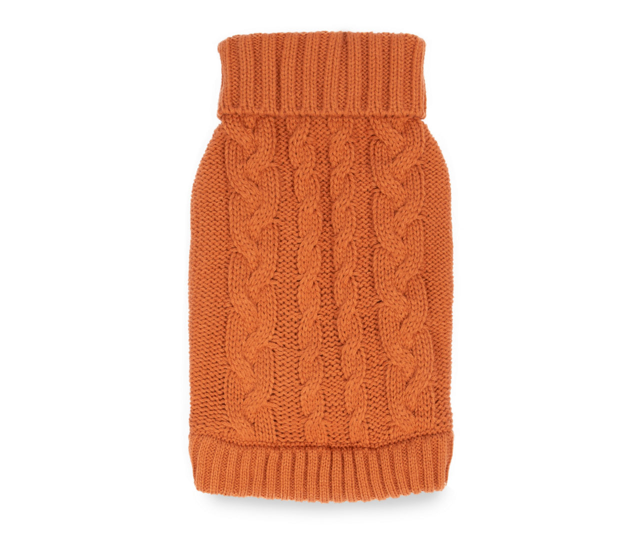 Pet Small Rust Chunky Cable Knit Sweater