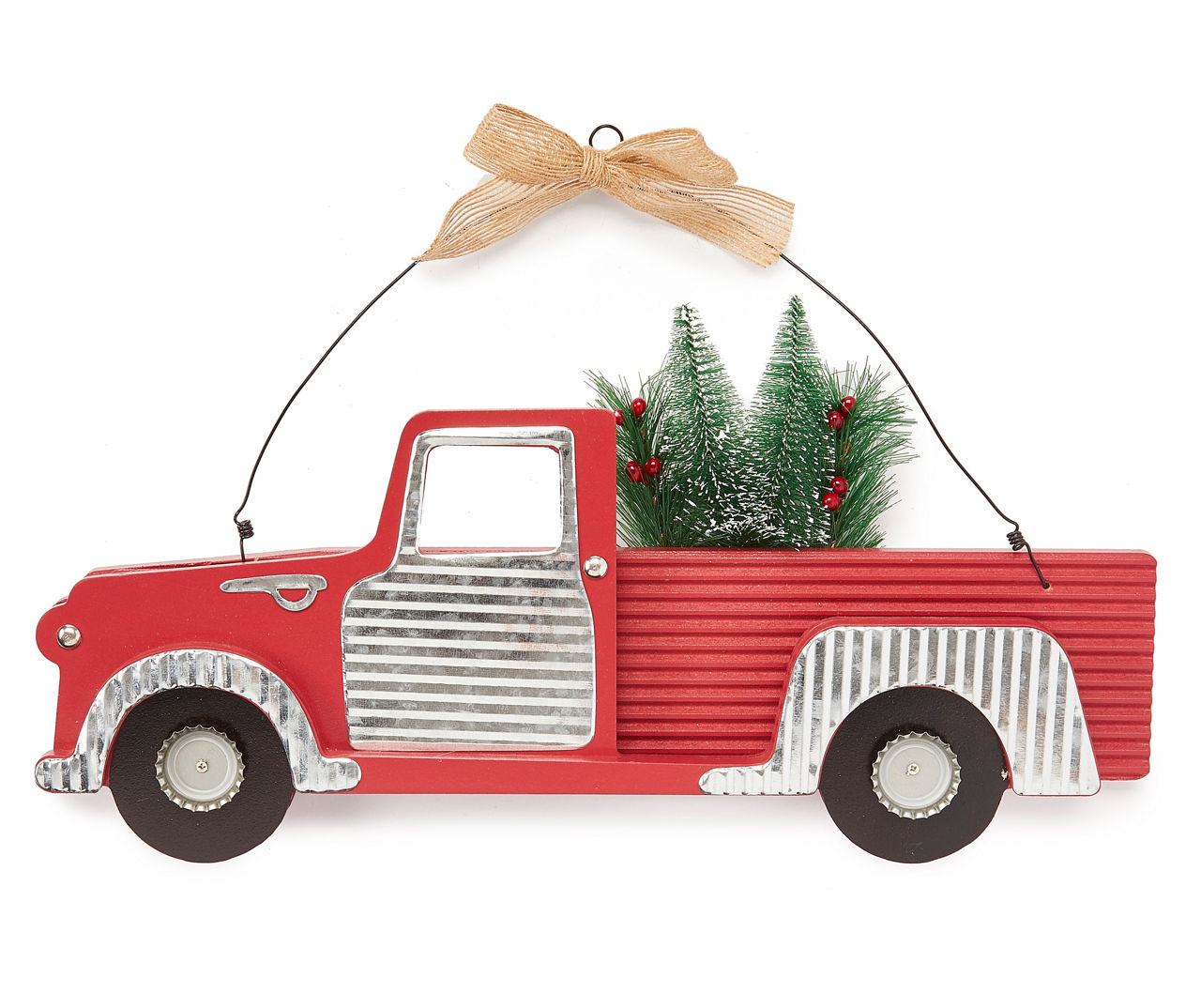 Red Truck with Greenery Plaque | Big Lots