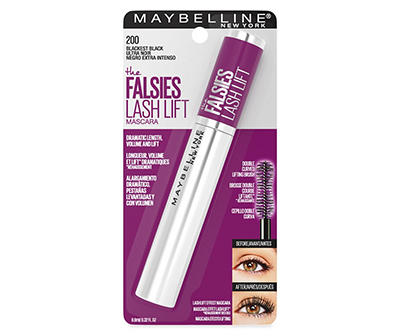 Maybelline The Falsies Lash Lift Washable Mascara Eye Makeup, Blackest Black, 0.32 fl. oz.