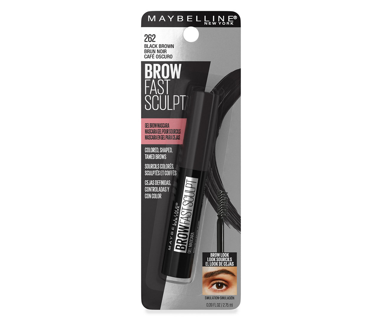 Maybelline Brow Fast Sculpt, Shapes Eyebrows, Eyebrow Mascara Makeup, Black Brown, 0.09 fl. oz.