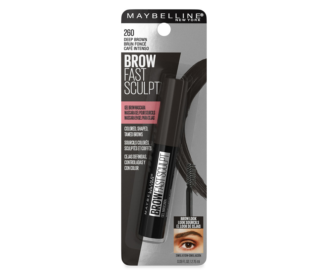 Maybelline Brow Fast Sculpt, Shapes Eyebrows, Eyebrow Mascara Makeup, Deep Brown, 0.09 fl. oz.