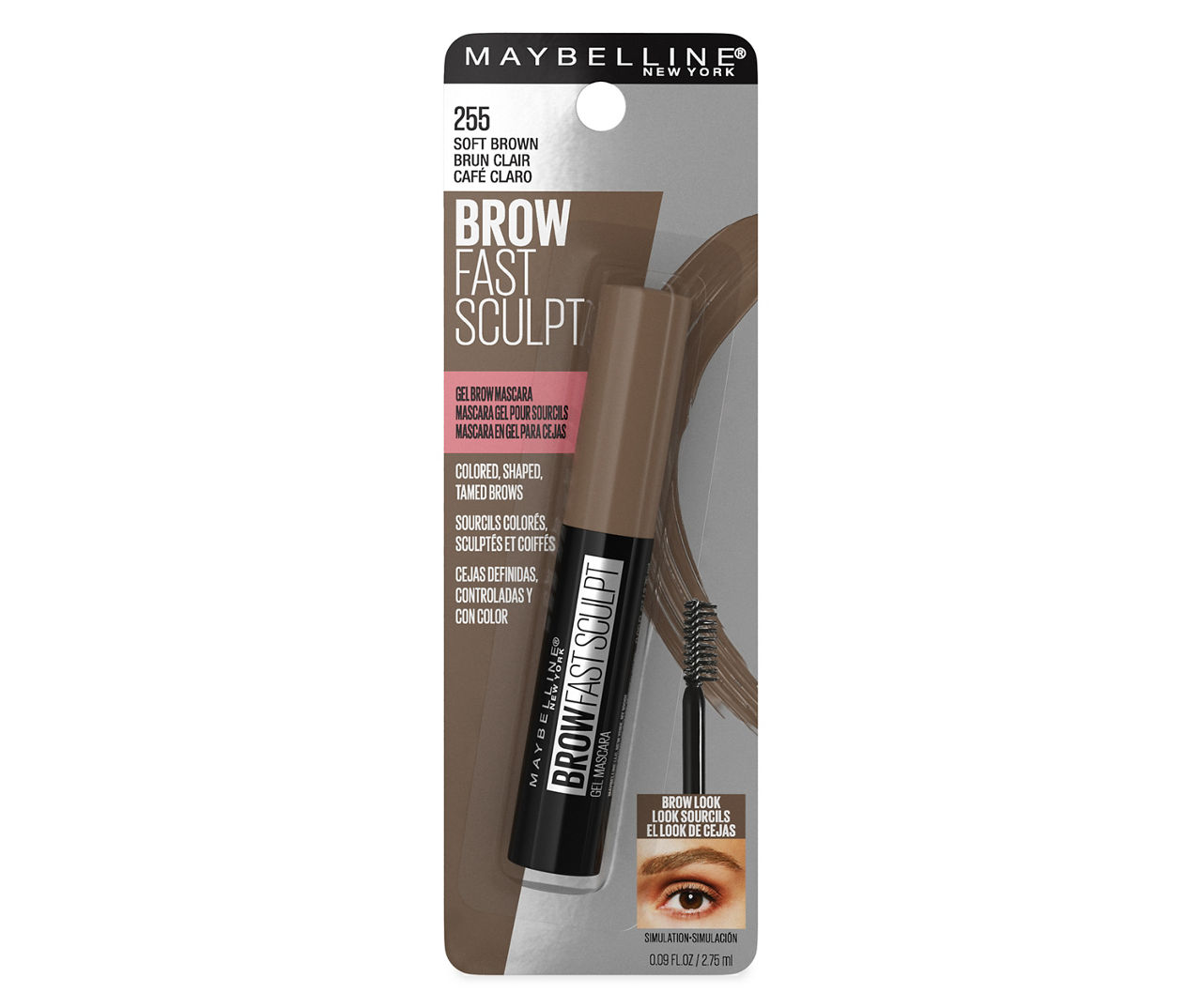 Maybelline Brow Fast Sculpt, Shapes Eyebrows, Eyebrow Mascara Makeup, Soft Brown, 0.09 fl. oz.