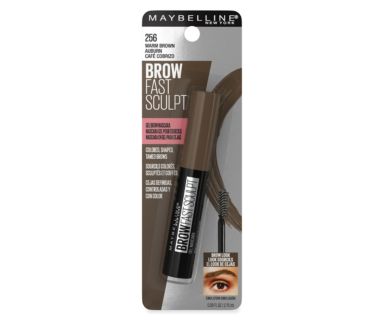 Maybelline Brow Fast Sculpt, Shapes Eyebrows, Eyebrow Mascara Makeup, Warm Brown, 0.09 fl. oz.