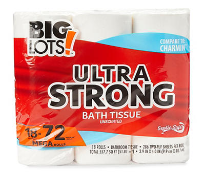 2-Ply Ultra Strong Bath Tissue, 18 Mega Rolls