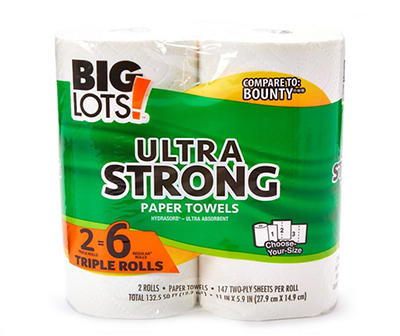 Ultra Strong Choose-Your-Size Triple Rolls Paper Towels, 2-Count