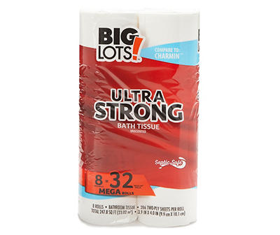 Ultra Strong Bath Tissue, 8 Mega Rolls